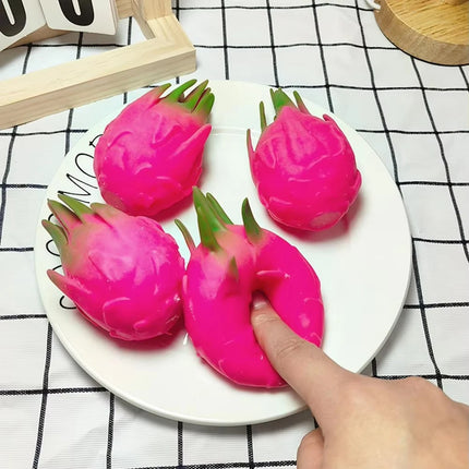 Simulation Fruit Dragon Fruit Squishy Stress Ball  Squishy Squeeze Stress Reliever Fidget Sensory Toy Gift