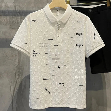 Fashionable Lightweight Handsome Polo Shirt Summer New Style Comfortable Breathable Slim Fit Collar Short Sleeve Men's T-shirt