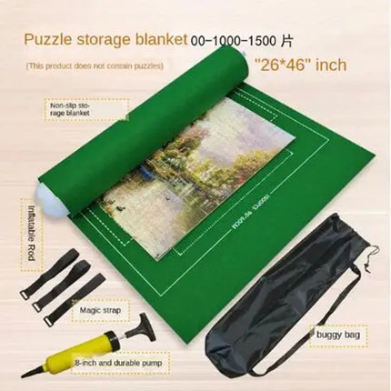 1500-3000pcs Felt Puzzle Mat Set 10color Available Puzzle Playing Blanket with Portable Travel Storage bag Puzzle Accessories