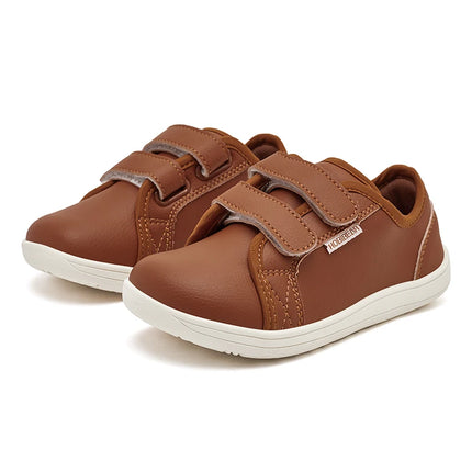 HOBIBEAR Kids Barefoot Shoes Little/Big Kids Wide Toe Minimalist Sneakers Lightweight Hook and Loop Artificial Leather Shoes