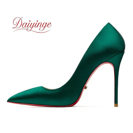 Elegant Woman Heeled Shoes 2026 Trend Luxury Red Bottoms High Heels Pointed Toe Stiletto Pumps 12 cm Party Dress Wedding Shoes