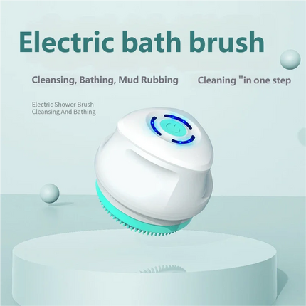 HOMEFISH Waterproof Electric Massage Shower Brush Multifunctional Long Handle Back Scrubbing Facial Washing Device for Bathroom