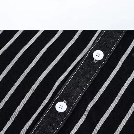 2024 New Spring and Autumn Youth Collection Commuting and Leisure Versatile Contrast Stripe Pocket Long Sleeved Men's Shirt Top
