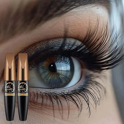 2pcs/set 8D Curling Waterproof Mascara Long Lasting Fiber Formula Boosts Lash Volume & CurTravel-friendly Design Eye Makeup