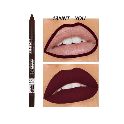 20 Color Matte Lipliner Pencil Waterproof Natural Red Brown Pro Lip Liner Makeup Lips Contour High pigment Lipstick Cosemetic