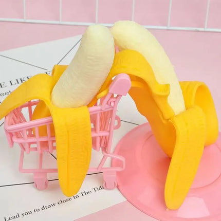 Viral Peeled Banana Squishy Toy Simulation Fruit Funny Prank Stress Relief Squeeze Decompression Vent Toy