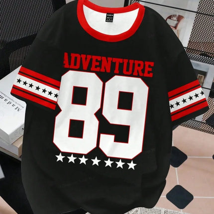 New Creative Breathable Men's T-shirt with Graffiti Printed Pattern Outdoor Quick drying Comfortable Sports Top