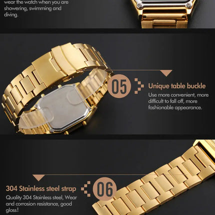 SKMEI Luxury Digital Quartz Watch for Men Sports Chronograph Waterproof Mens Wristwatches Stainless Steel 1612 reloj hombre 1220