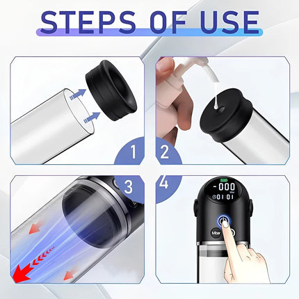 Electric Penis Pump Sex Toys for Men Penis Extension Automatic IPX7 Penis Water Pump Penis Enlargement Dick Erection Penis Train