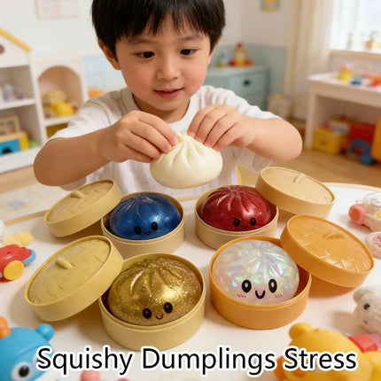 Giant Squishy Dumplings Stress Relief Fidget Toy Colorful Simulation Food Steamed Stuffed Bun Dough Toys Slow-rise Squeeze Toy