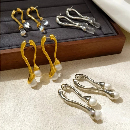 Fashion Jewelry 925 Silver Needle Resin Teardrop 2024 Trend New Back Front Dangle Earrings Hot Selling For Women Gift