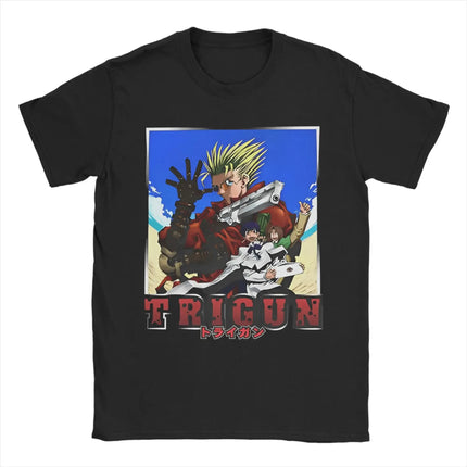 TRIGUN STAMPEDE Trigun Nicholas D Stampede Graphic Print T-Shirts Men Women Fashion Crewneck Cotton Tees Harajuku Oversized Tops