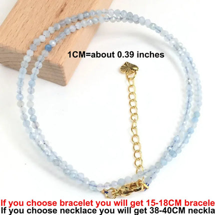 Natural Stone Beads Necklaces bracelet 2-3MM Faceted Round Quarts Tourmalins Mini Beads Necklaces For Women Jewelry Gifts
