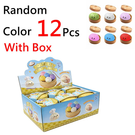 Colorful  Dumpling Squishy - Blind Box Mysecret Bun Fidget Toy Soft TPR Material Stress Relief Unboxing Surprise Random Style