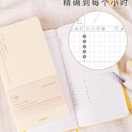 Kinbor Weekly Planner Notebook UnDated Agenda Schedule Daily Monthly Journal Book Portable Record Diary Plan Notepad Stationery