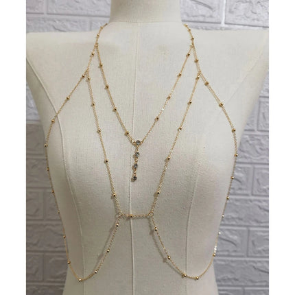 Metal Body Bust Chain Jewelry For Women Sexy Bikini Ladies Breast Crystal Breast Chain Necklace Decoration Summer Body Jewelry
