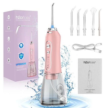H2ofloss Water Flosser For Teeth Portable Oral Irrigator Dental Water Jet High Pressure Cleaning Mouth Washing 300ML 5 Modes