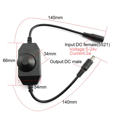 LED Dimmer Switch COB Brightness Adjust Controller 5050 5730 5630 Driver LED Light Strip Power Supply Controller DC12V 24V