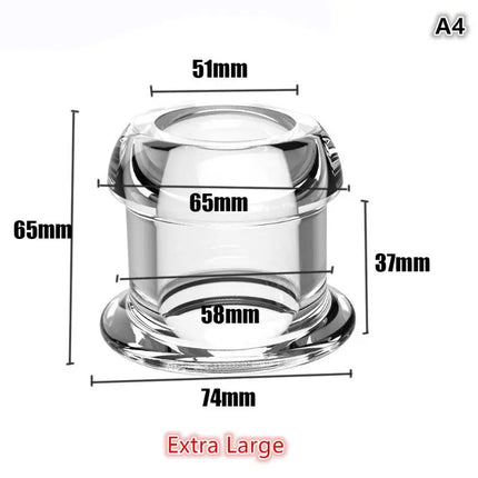 Transparent Hollow Speculum Anal Beads Butt Plug withStopper Expander Tunnel forAnus Dilation Peeking Adult Toy for Women MenGay