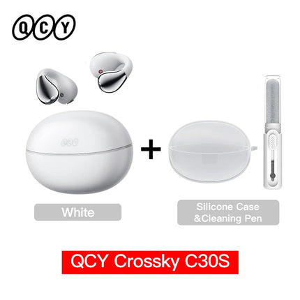 QCY Crossky C30S Open Ear Wireless Earphones Hi-Res with LDAC Ear Clip Earbuds Bluetooth 6.0 Clip On OWS Sports Headphones 40Hrs