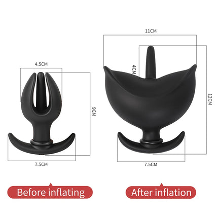 Flower Bud Inflatable Anal Dildo Plug Expandable Butt Plug with Pump Sex Toys for Women Men Anal Dilator Massager Adult Products