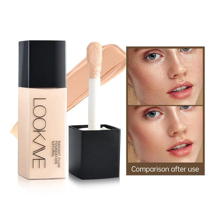 LOOKAVE Liquid Foundation Long Lasting Full Coverage Flawless Soft Matte Foundation Base Makeup Moisturizing Concealer CC Cream