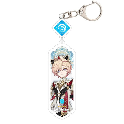 Anime Keychain Linnea Flins Durin Mualani Furina Arlecchin Key Chain Accessories Genshin Impact Cute Bag Pendant Key Ring Gift