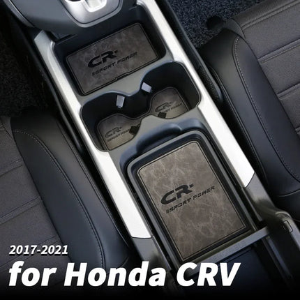 For Honda CR-V CRV 5th 2017-2018 2019-2020 2021 Car Leather Gate Slot Mat Groove Pad Water Coaster Door Slot Mat Storage Anti Slip