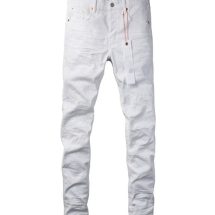 Spring New Men's White Skinny Jeans High Quality Slim Fit Trousers Streetwear Hip Hop Style Casual Fashion Stretch Denim Pants