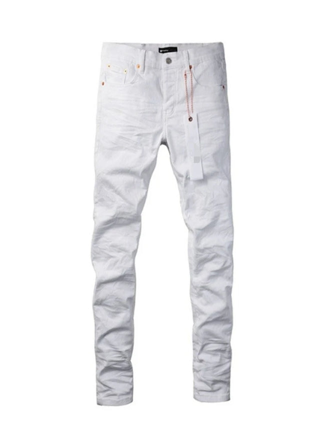 Spring New Men's White Skinny Jeans High Quality Slim Fit Trousers Streetwear Hip Hop Style Casual Fashion Stretch Denim Pants
