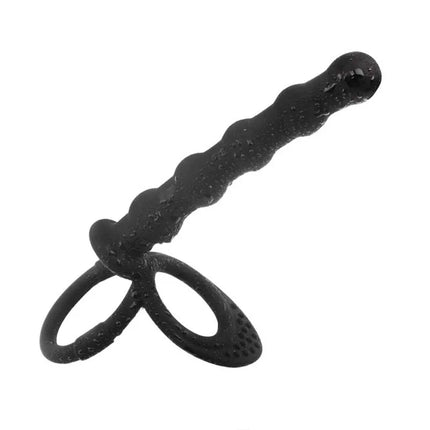 Double Penetration Dildo Dual Stimulation Vibrator for Couples, Anal Beads, G-Spot Massager, Cock Ring, Adult Sex Toys