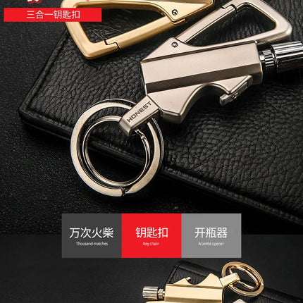 2026 New Multifunctional Match Kerosine Lighter Keychain Outdoor Waterproof Portable Igniter Smoking Accessories Gift Wholesale
