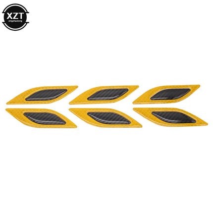 6Pcs/Set Car Reflective Carbon Fiber Sticker 3D Car Styling Reflective Strips Night Safety Warning Reflector Tape Stickers Decal