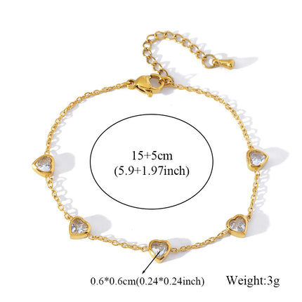 GANPUP 316L Stainless Steel Metal Gold Color Flower Heart Bracelet Bangle Texture Jewelry Trendy Wrist Chain for Women Men New