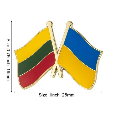 Ukraine and Belarus Friendship Flag Badge Flag Brooch National Flag Lapel Pin International Travel Pins