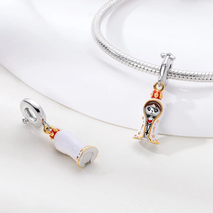 925 sterling silver boys and girls lovers pendant charms Fit 4MM hole diameter bracelet charm beads necklace Diy female jewelry