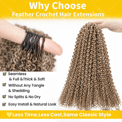 #27 Blonde Small Spirals Curly Miracle Knot Crochet Human Hair For Braid PreSeparated Pixie Curl Feather Crochet Hair Extensions