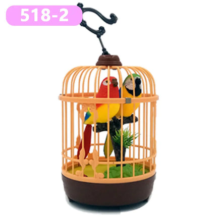Sound Voice Control Electric Bird Pet Toy Electric Simulation Induction Bird Cage Birdcage Kids Toy Gift Garden Ornaments