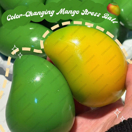 Mango Stress Ball Squishy Color-changing Mango Squeeze Ball ASMR Sensory ADHD Anti Stress Relief Fidget Toys for Kids & Adults
