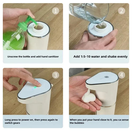 350ML Automatic Sensing Soap Dispenser Type C Multiple Levels Contactless Electric Frother Charging Wall Mounted Vertical