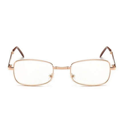Multifocal Folding Reading Glasses Anti-blue Light Men Women Metal HD Lenses Eyewear Far Near Sihgt Eyeglasses With Leather Box