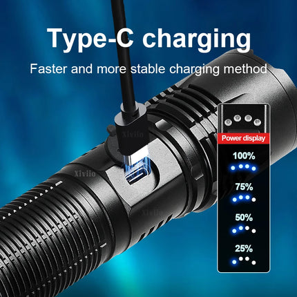 1000000LM Ultra Powerful Handheld Flashlight High Power Rechargeable Torch Long range 3000M Flash Lights Outdoor Camping Lantern