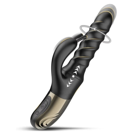 KUSHOR Thrusting G Spot Rabbit Vibrator Clitoral Stimulator 360° Swirl Up Down Thrust 5 Swirling Modes Adults Sex Toys for Women