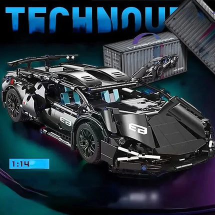 Technical Racing Sport Car Model Building Blocks technic adults 1:14 DIY Supercar Brick Puzzle Toys Kid Adult Gift（1280+granule）