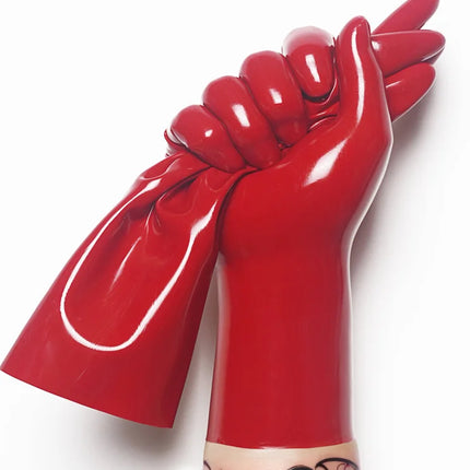 Latex Gloves  Sexy Black Short Rubber Gloves Adult Unisex Seamless Gloves One-time mould chlorine 0.4mm