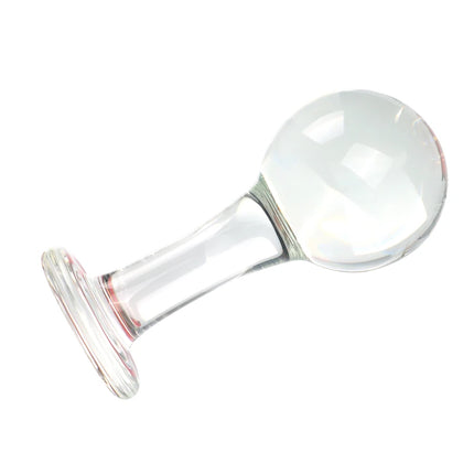 VaHpp Glass Anal Plug Round ball With handle Diameter 4.5/5.5/6cm Sex toy Anal masturbation Dilation Training Transparent Smooth