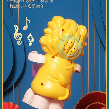 Singing and dancing, little tiger, children's electric music, head up training, 0-1 year old baby toy