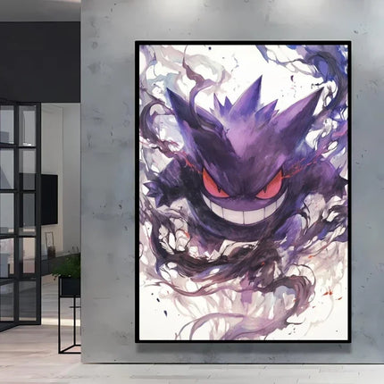 Pokemon Eevee Series Wall Art Unique Ink Style Decorative Paintings High - Quality Canvas Add A Touch of Fantasy To Your Home