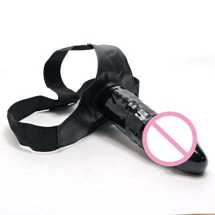 Adjustable Strap-on Dildo Pants for Men – Hollow Penis Extender Sleeve with Harness Belt, Wearable Couples Adult Sex Toy