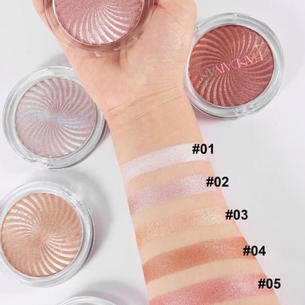 6Colors Face Brightening Highlighter Palette Monochrome Pearlescent Fine Glitter White Champagne Waterproof High Gloss Highlight